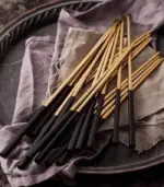 10_Pairs_Chopsticks_Stainless_Steel_Black_and_Gold_23.5cm_-_-_tag1_-4116596 10 Pairs Chopsticks Stainless Steel Black and Gold 23.5cm tag1
