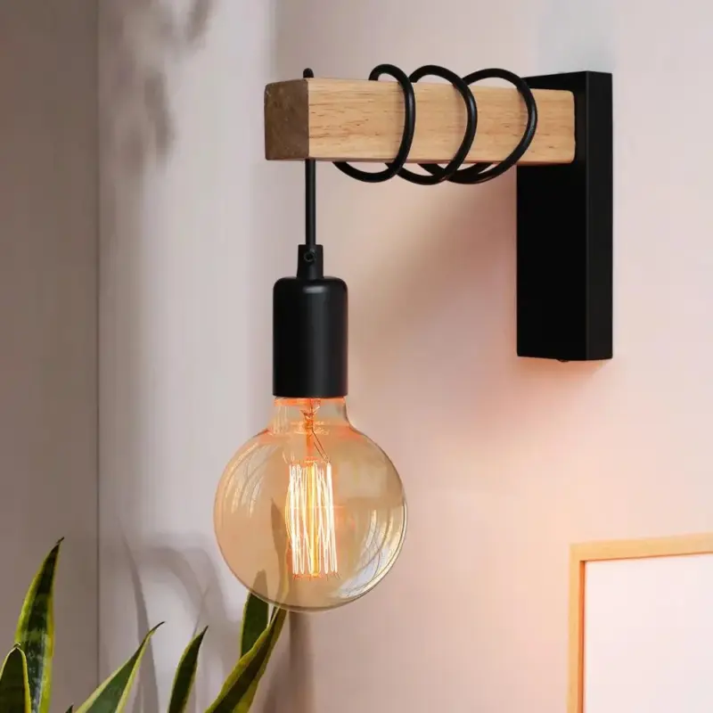 110V 220V Wall light With Switch Function Iron Wood Wall Lamp E27 Retro Wall Light Indoor 8fc02e78 1c70 4b34 9505 2986d063aee6