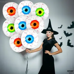 12-Pack: 22 Inch Halloween Eyeball Balloons