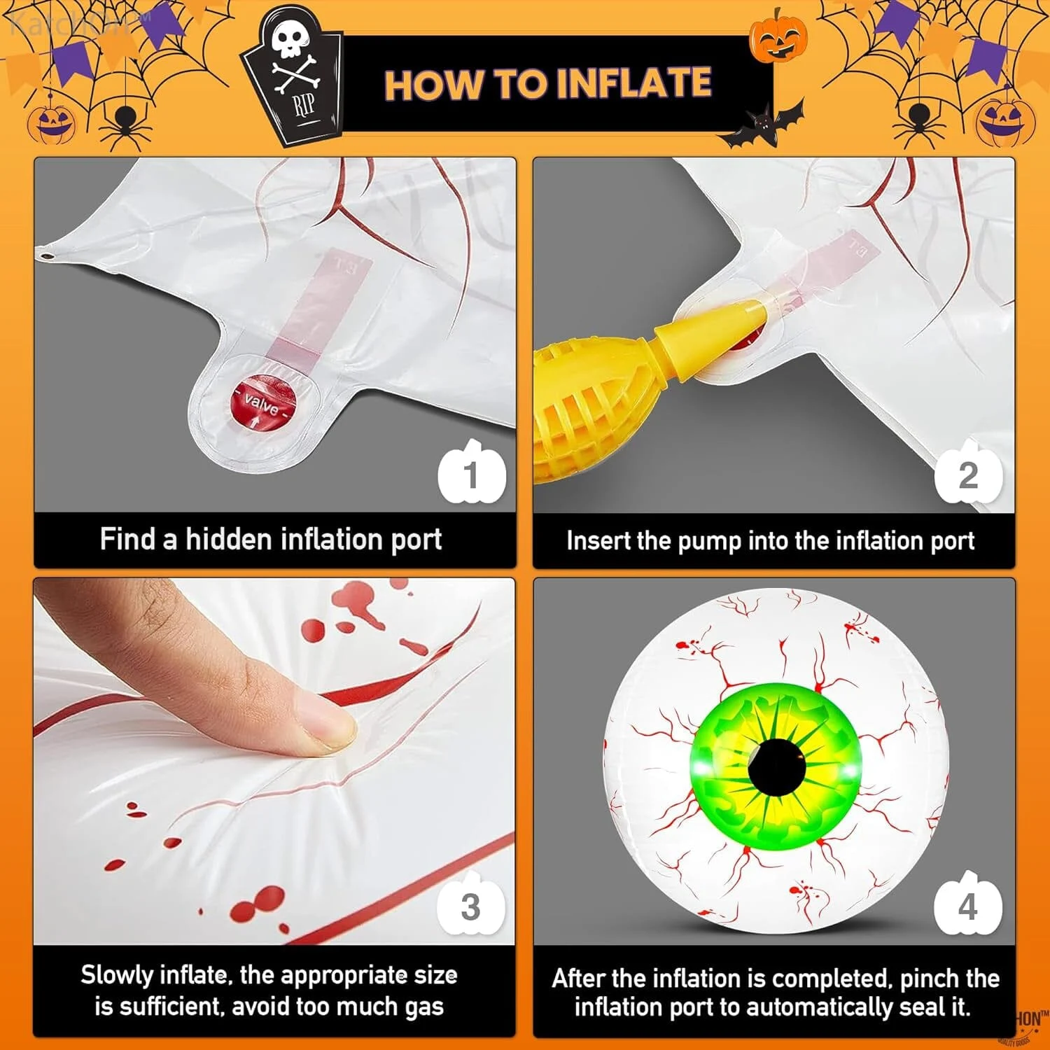 12-Pack: 22 Inch Halloween Eyeball Balloons -  - #tag1#