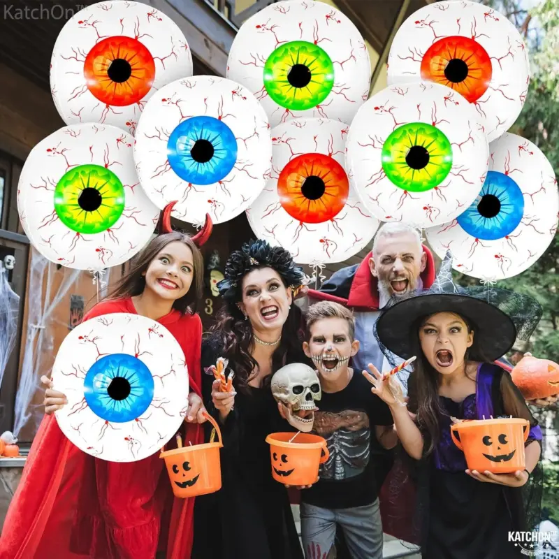 12 Pack 22 Inch Halloween Eyeball Balloons tag1