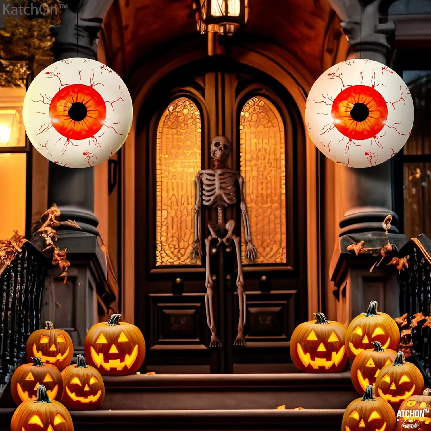 12-Pack: 22 Inch Halloween Eyeball Balloons -  - #tag1#
