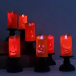 12 Pieces Halloween LED Pumpkin Chandelier Candles tag1