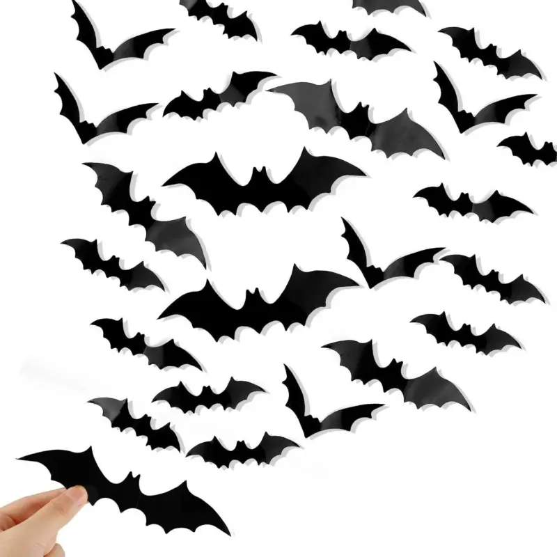120 Piece 3D Bat Halloween Decoration Stickers tag1