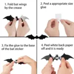 120 Piece 3D Bat Halloween Decoration Stickers tag1