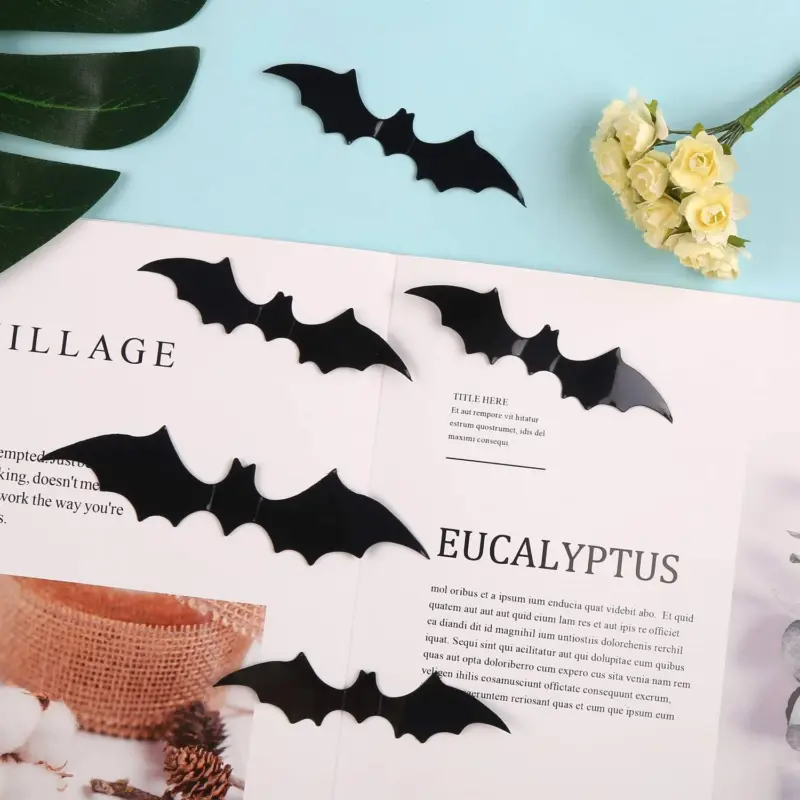 120 Piece 3D Bat Halloween Decoration Stickers tag1