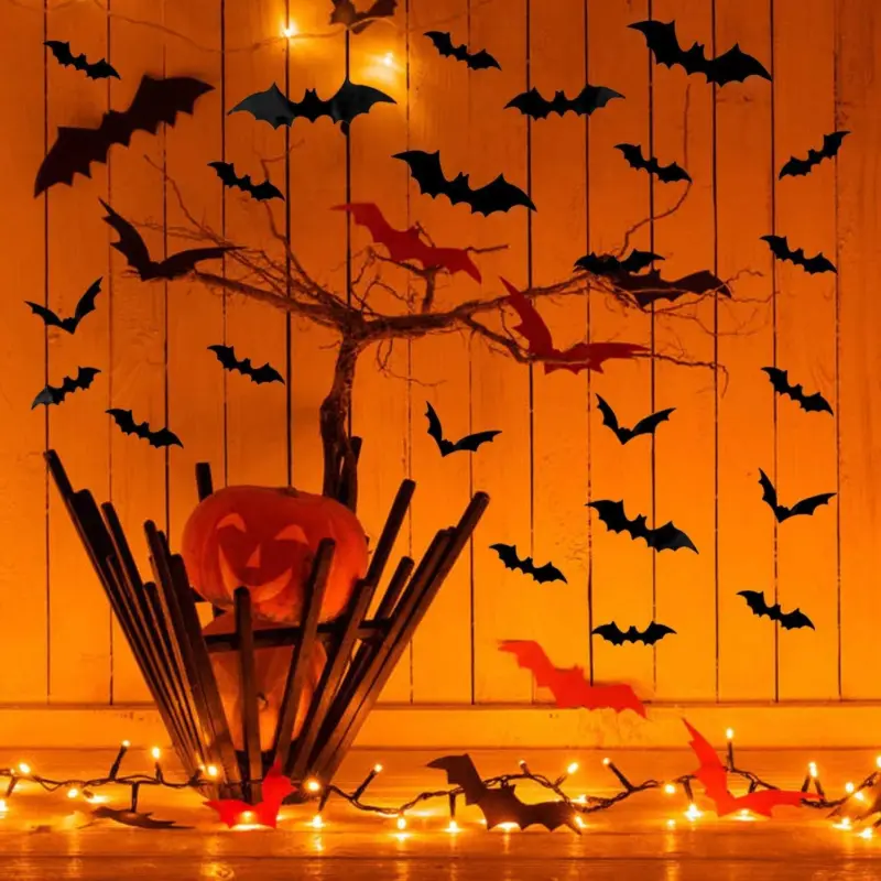 120 Piece 3D Bat Halloween Decoration Stickers tag1