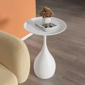 Round Metal Table with Pedestal - Medieval Side Table in Modern Style