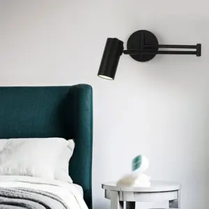 Modern Adjustable Wall Lamp Cylindrical, 2 Colors, Living Room, Metal