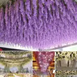 12Pcs Artificial Flower Rattan Wreath Arch Wedding Home Garden Office Decoration pendant Plant tag1