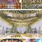12Pcs Artificial Flower Rattan Wreath Arch Wedding Home Garden Office Decoration pendant Plant tag1