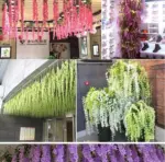 12Pcs Artificial Flower Rattan Wreath Arch Wedding Home Garden Office Decoration pendant Plant tag1