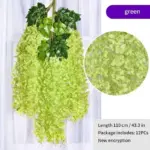 12Pcs Artificial Flower Rattan Wreath Arch Wedding Home Garden Office Decoration pendant Plant tag1