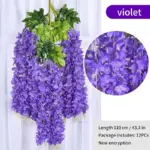 12Pcs Artificial Flower Rattan Wreath Arch Wedding Home Garden Office Decoration pendant Plant tag1