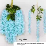 12Pcs Artificial Flower Rattan Wreath Arch Wedding Home Garden Office Decoration pendant Plant tag1