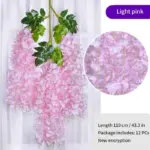 12Pcs Artificial Flower Rattan Wreath Arch Wedding Home Garden Office Decoration pendant Plant tag1