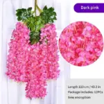 12Pcs Artificial Flower Rattan Wreath Arch Wedding Home Garden Office Decoration pendant Plant tag1