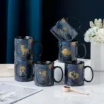 12 Constellations Mug Cobalt Blue Ceramic Coffee Mug tag1
