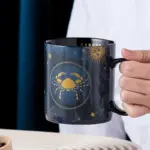 12 Constellations Mug Cobalt Blue Ceramic Coffee Mug tag1