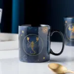 12 Constellations Mug Cobalt Blue Ceramic Coffee Mug tag1