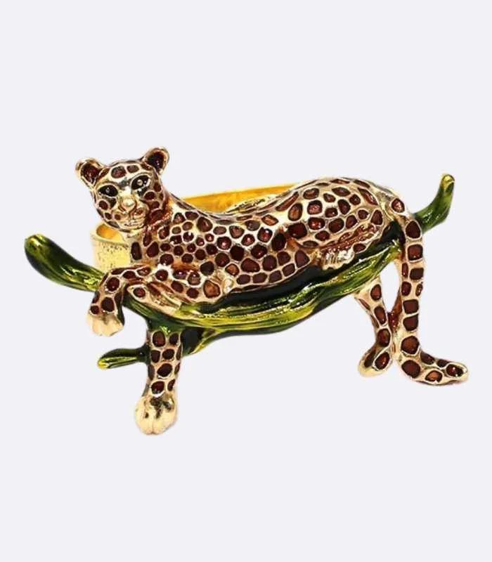 12 Pcs Set Leopard Napkin Rings Alloy 5 cm -  - #tag1#