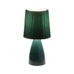 12 Pleated Fabrics Table Lamp with Glass Base and USB Dimmable with 1 Light Point tag1