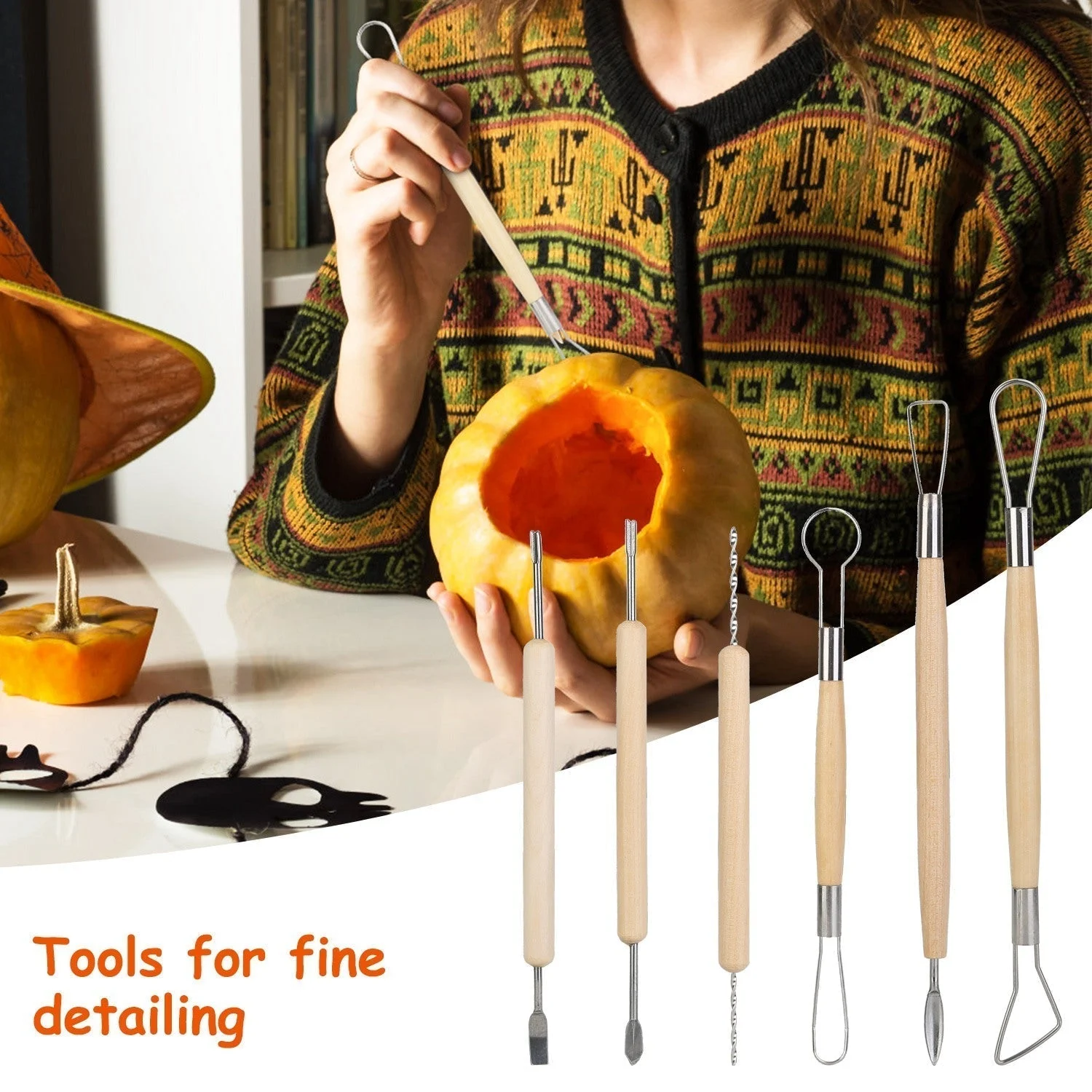 13-Pieces: Halloween Pumpkin Stainless Steel Carving Kit -  - #tag1#