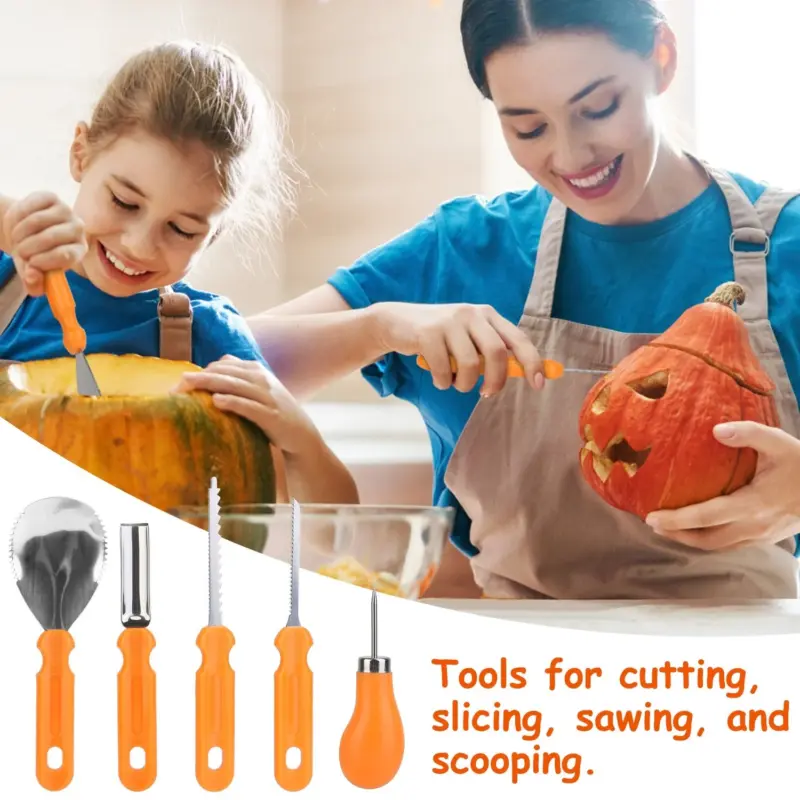 13 Pieces Halloween Pumpkin Stainless Steel Carving Kit tag1