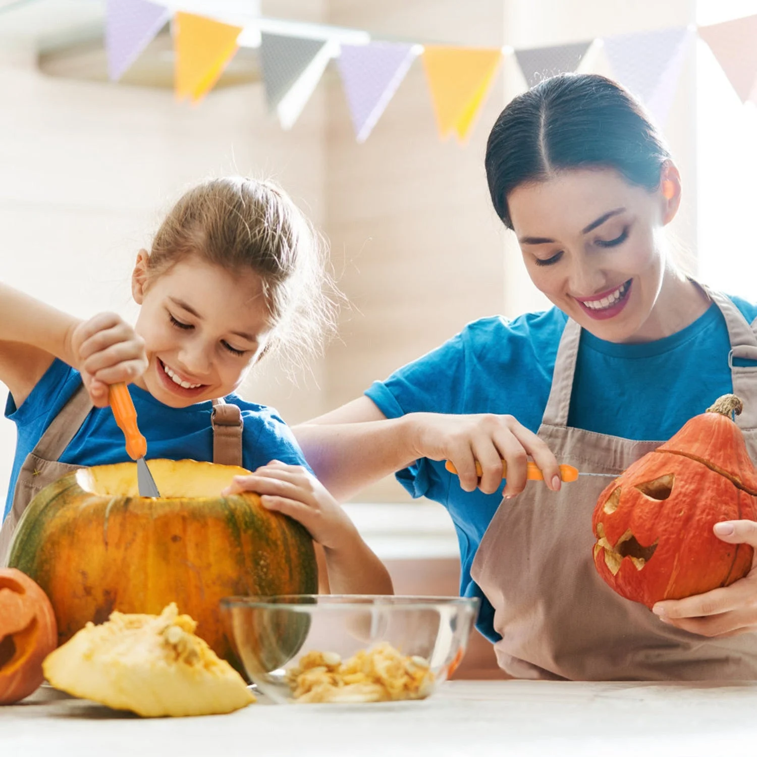 13-Pieces: Halloween Pumpkin Stainless Steel Carving Kit -  - #tag1#