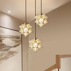 Homeko Star Shape Glass Hallway Pendant Light