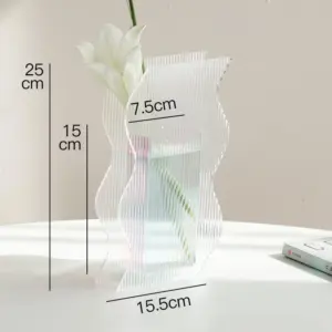 Minimalist Fluted Acrylic Flower Vase