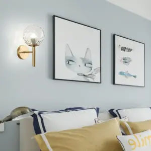 GloedBol - Modern glass ball wall lamp with 1 light and ball arm