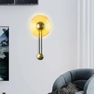 LuxLight - Modern 1-Light Circle LED Wall Lamp with Arm