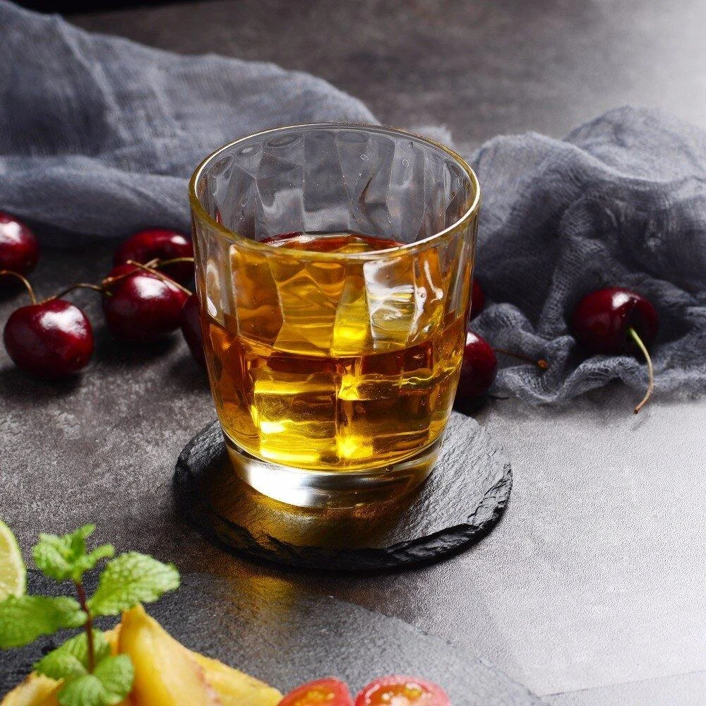 16 PCS Round Natural Slate Coasters and Placemats -  - #tag1#
