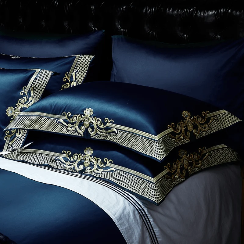 17 Descript Luxury 1000tc Egyptian Cotton Royal Bedding Set Europe Premium Chic Embroidery Duvet Cover Bed Sheet Set Us Queen King Size