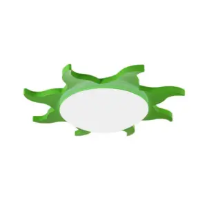 Sun Shaped Spool Ceiling Light - Cartoon Wood Acrylic Ceiling Lamp for Kindergarten