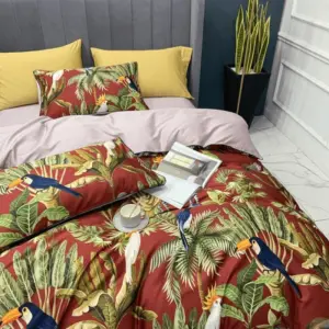 Homeko Garden Red Egyptian Cotton Bedding Set