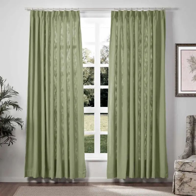 1908 29 Jade Green Olive LIZ Linen Curtains 54f083b7 b3f6 462f ba02 52e4eb398124