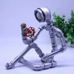 LightCraft - Industrial Iron Pipe Man Night Stand Light