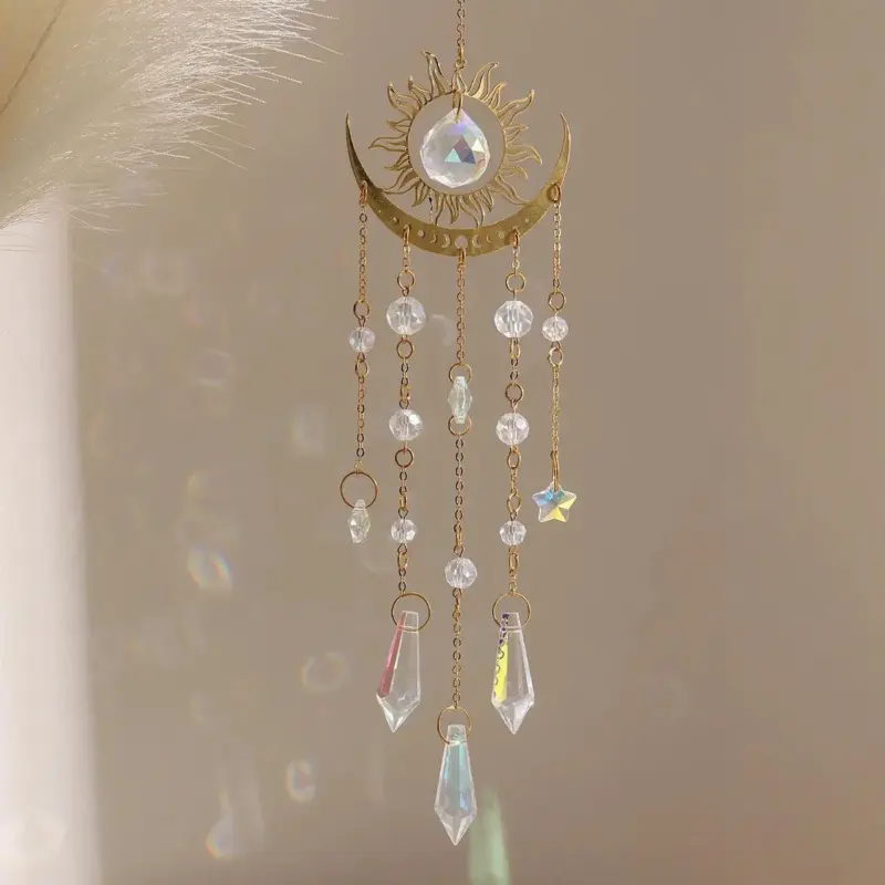 1Pc Goud Vlam Maan Kristal Hanger Zonlicht Vanger Buiten Tuin Ab Kleurrijke Hangende Decoraties Opknoping Ornamenten a0b4b050 33b8 40da a081 387725e13f94