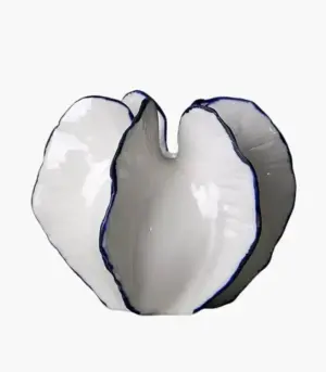 Ocean Star Vase Ceramic White Blue 12 cm