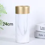 1 Creative Nordic vase Decoration living room ceramics Golden rim Marble Modern home accessories flower vases for