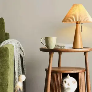 Retro Pleated Umbrella Table Lamp - ISTANBULLU LTD