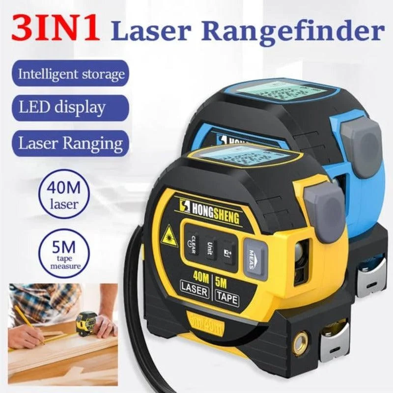 1pc 131FT/197FT 3 In 1 Infrared Laser Tape Without Battery, Digital Display, Measuring Tool -  - #tag1#