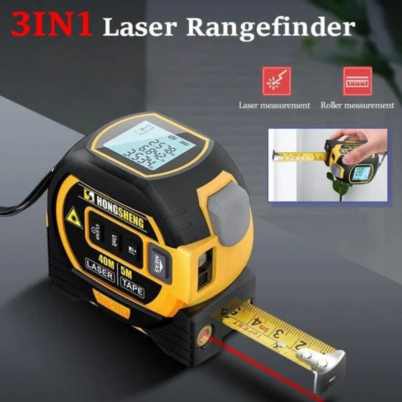1pc 131FT/197FT 3 In 1 Infrared Laser Tape Without Battery, Digital Display, Measuring Tool -  - #tag1#