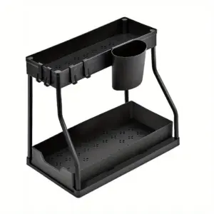 1pc 2-Tier Sliding Under Sink Organizers And Storage