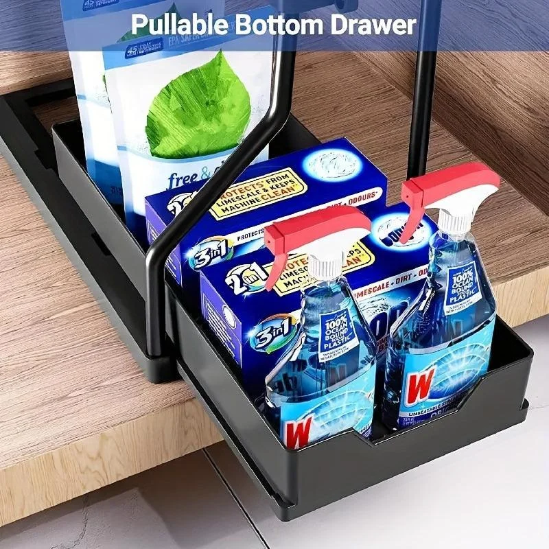 1pc 2-Tier Sliding Under Sink Organizers And Storage -  - #tag1#