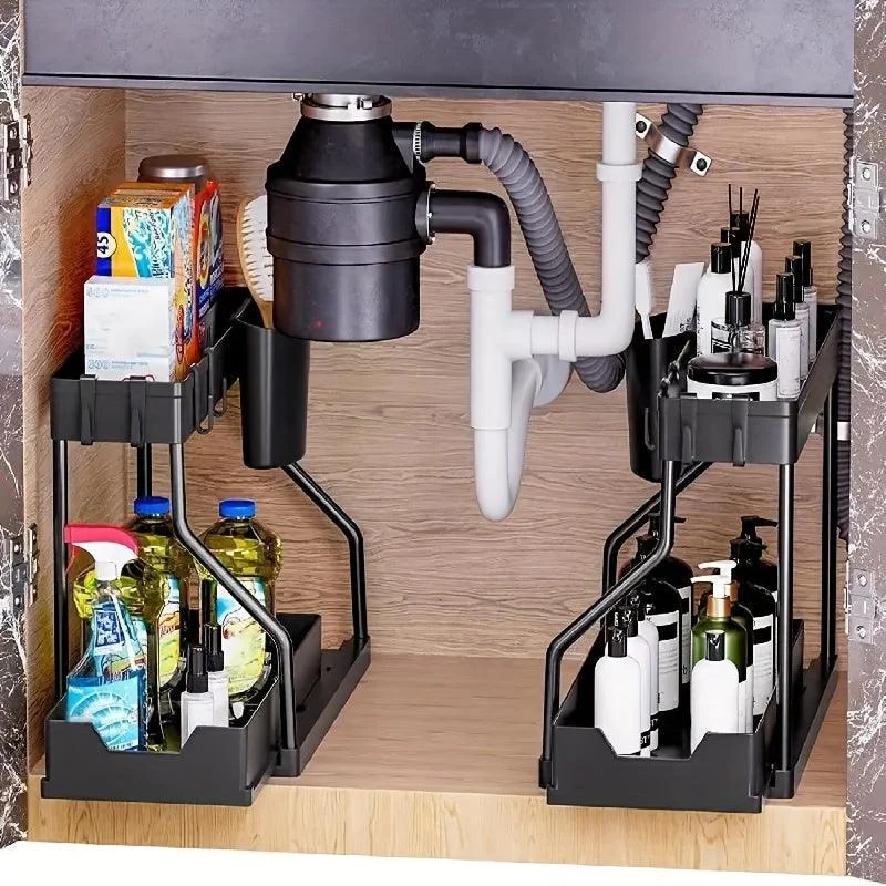 1pc 2-Tier Sliding Under Sink Organizers And Storage -  - #tag1#