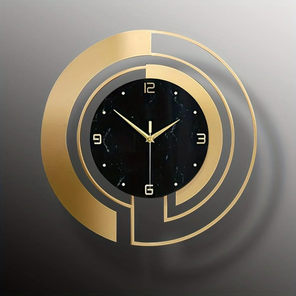 1pc 23.6/19.7/17.7inch Golden Creative Design Metal Silent Wall Clock -  - #tag1#