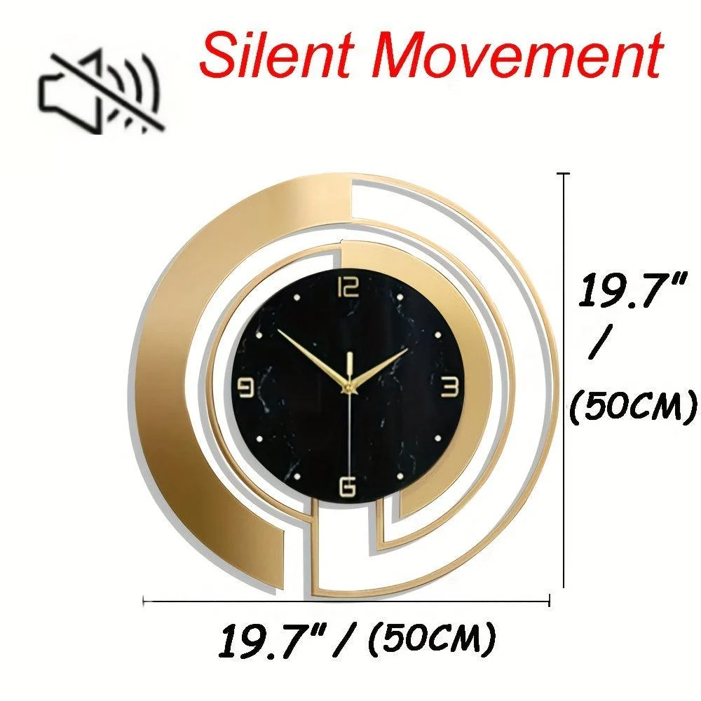 1pc 23.6/19.7/17.7inch Golden Creative Design Metal Silent Wall Clock -  - #tag1#